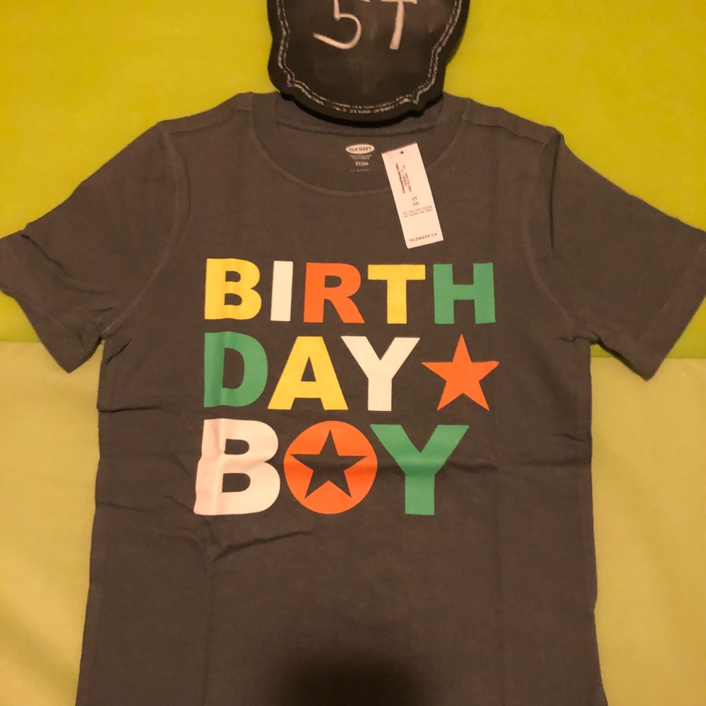 Old Navy Gray Birthday Boy T-Shirt
